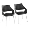 Curvo - High Back Upholstered Chair (Set of 2) - Chrome Metal Legs