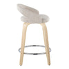 Grotto - 30.5" Upholstered Fixed-Height Counter Stool (Set of 2) - Natural Wood Base