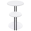 Hilly - 3-Tier Round Accent Side Table - White And Black