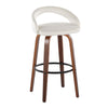 Grotto - Upholstered Fixed-Height Barstool (Set of 2) - Walnut Wood