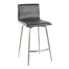 Mason - 26" Upholstered Fixed-Height Counter Stool With Swivel (Set of 2) - Stainless Steel