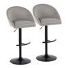 Matisse - Highback Adjustable Barstool With Rounded T Footrest (Set of 2) - Black Metal