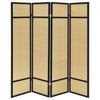 Pearce - 4-Panel Bamboo Room Divider Folding Screen - Natural
