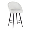 Matisse - 26" Highback Fixed-Height Counter Stool With Swivel And Round Black Metal Footrest (Set of 2) - Black Metal