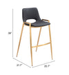 Desi Barstool Black & Gold — Set of 2