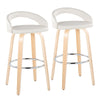 Grotto - Upholstered Fixed-Height Barstool (Set of 2) - Natural Wood