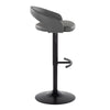 Grotto - Upholstered Adjustable Barstool - Black Metal Base
