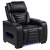 Zuma - Faux Leather Upholstered Dual Power LED Recliner - Black