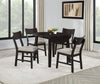 Catley - 5 Piece Round Drop Leaf Dining Table Set - Dark Coffee