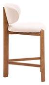 Rosetta Counter Stool Beige & Walnut — Set of 2