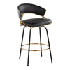 Jie - 26" Fixed-Height Counter Stool With Swivel - Gold Metal (Set of 2)