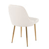 Marcel - Glam Dining Chair (Set of 2) - Gold Frame And White Faux Leather