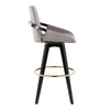 Cosmo - Fixed-Height Barstool (Set of 2) - Black Wood Base, Gold Footrest