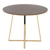 Cosmo - Canary Dining Table - Gold Metal And Walnut Wood