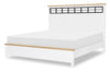 Horizons - Complete Panel Bed - Pure White / Natural Oak