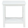 Skyview - Square Pine Wood Side End Table With Shelf - White