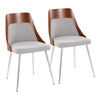 Anabelle - Dining / Accent Chair (Set of 2) - Chrome Metal, Walnut Wood