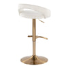 Grotto - Upholstered Adjustable Barstool - Gold Metal Base