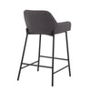 Daniella - Fixed-Height Counter Stool (Set of 2) - Black Metal And Charcoal Fabric