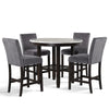Celeste - Round Counter Table With 4 Chairs - Black / Gray