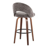 Renee - Upholstered Fixed-Height Barstool (Set of 2) - Walnut Wood Base