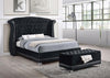 Barzini - Velvet Upholstered Tufted Storage Bench - Black