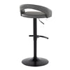 Grotto - Upholstered Adjustable Barstool - Black Metal Base