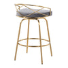 Charlotte - Glam - 26" Fixed-Height Counter Stool (Set of 2) - Gold Base