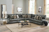 Como - 5 Piece Italian Leather Match Reclining Sectional