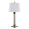 Glacier - 30" Table Lamp (Set of 2) - Clear Glass And Brushed Nickel With White Linen Shade