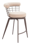 Saku Swivel Counter Stool Beige & Brown