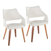 Curvo - High Back Upholstered Chair (Set of 2) - Walnut Wood Legs