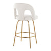 Ava - Upholstered Fixed-Height Barstool (Set of 2) - Gold Base