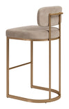 Velar Barstool Beige & Bronze — Set of 2