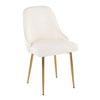 Marcel - Glam Dining Chair (Set of 2) - Gold Frame And White Faux Leather