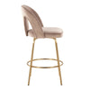 Ava - Upholstered Fixed-Height Barstool (Set of 2) - Gold Base