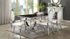 Antoine 7-piece Black Tempered Glass Dining Set Cream White Chairs — product view 1