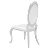 Antoine 7-piece Black Tempered Glass Dining Set Cream White Chairs — product view 5