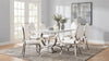 Antoine 7-piece White Tempered Glass Dining Set Cream White Chairs — product view 1