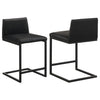 Vardon Genuine Leather Counter Height Chair Black (Set of 2) — product view 1