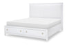 Summerland Upholstered Bed with Storage — California King / Pure White