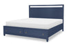 Summerland Panel Bed with Storage — California King / Inkwell Blue