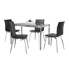 Fuji - Mason Upholstered Swivel Dining Set - Stainless Steel