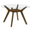 Paxton 5-Piece Round Glass Top Dining Set with Beige Parsons Chairs — product view 3