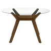 Paxton 5-Piece Round Glass Top Dining Set with Beige Parsons Chairs — product view 4
