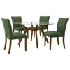 Paxton 5-Piece Round Glass Top Dining Set with Green Parsons Chairs — product view 2
