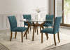 Paxton 5-Piece Round Glass Top Dining Set with Teal Blue Parsons Chairs — product view 1