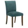 Paxton 5-Piece Round Glass Top Dining Set with Teal Blue Parsons Chairs — product view 6