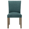 Paxton 5-Piece Round Glass Top Dining Set with Teal Blue Parsons Chairs — product view 7