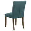 Paxton 5-Piece Round Glass Top Dining Set with Teal Blue Parsons Chairs — product view 8